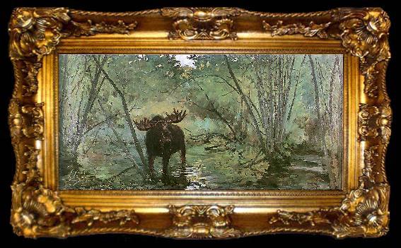 framed  Julian Falat Elk, ta009-2